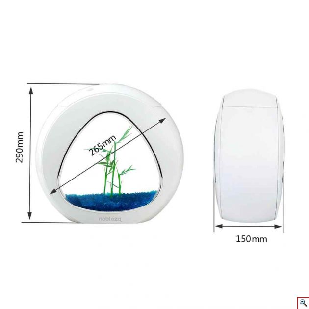 Mini Ενυδρείο - Δύο όψεων με Φωτισμό LED, Αντλία Νερού και Φίλτρο, Nobleza Λευκό 30026