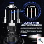 NOVSIGHT® Aδιάβροχοι LED Προβολέας Λευκού Φωτισμού 360° 80W 14400LM 5500K A500 N16 H7 2τμχ