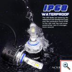 NOVSIGHT® Aδιάβροχοι LED Προβολέας Λευκού Φωτισμού 360° 80W 14400LM 5500K A500 N16 H7 2τμχ