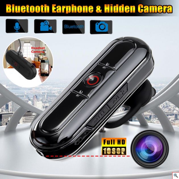Κρυφή Κάμερα & Ακουστικό Bluetooth Spy Cam Καταγραφικό Full HD 1080p - Hidden Camera & Wireless Handsfree Headset