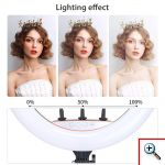 Μεγάλο RGB Ring Light LED 45cm Πολύχρωμο Αφής με Ασύρματο Χειριστήριο & 2 x USB Φορτιστής - Φωτογραφικό Φωτιστικό Δαχτυλίδι Τρίποδο & 3 x Βάση Στήριξης Κινητού