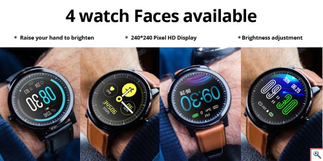 Αδιάβροχο Smart Watch - Ρολόι με Οθόνη Αφής, Βηματομετρητή, Μέτρηση Ύπνου, Ειδοποιήσεις - Fitness Activity Tracker