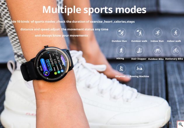 Αδιάβροχο Smart Watch - Ρολόι με Οθόνη Αφής, Βηματομετρητή, Μέτρηση Ύπνου, Ειδοποιήσεις - Fitness Activity Tracker