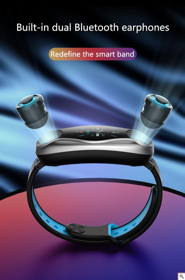 Αδιάβροχο Ρολόι SmartWatch & Ακουστικά Bluetooth Ασύρματα 2 σε 1 TalkBand Activity Tracker με Μέτρηση Καρδιακών Παλμών, Πίεσης & Οξυγόνου Αίματος, Βημάτων, Ποιότητας Ύπνου