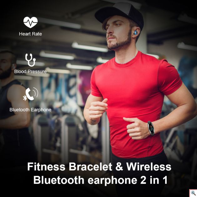 Αδιάβροχο Ρολόι SmartWatch & Ακουστικά Bluetooth Ασύρματα 2 σε 1 TalkBand Activity Tracker με Μέτρηση Καρδιακών Παλμών, Πίεσης & Οξυγόνου Αίματος, Βημάτων, Ποιότητας Ύπνου