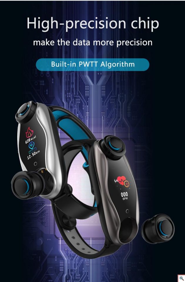 Αδιάβροχο Ρολόι SmartWatch & Ακουστικά Bluetooth Ασύρματα 2 σε 1 TalkBand Activity Tracker με Μέτρηση Καρδιακών Παλμών, Πίεσης & Οξυγόνου Αίματος, Βημάτων, Ποιότητας Ύπνου