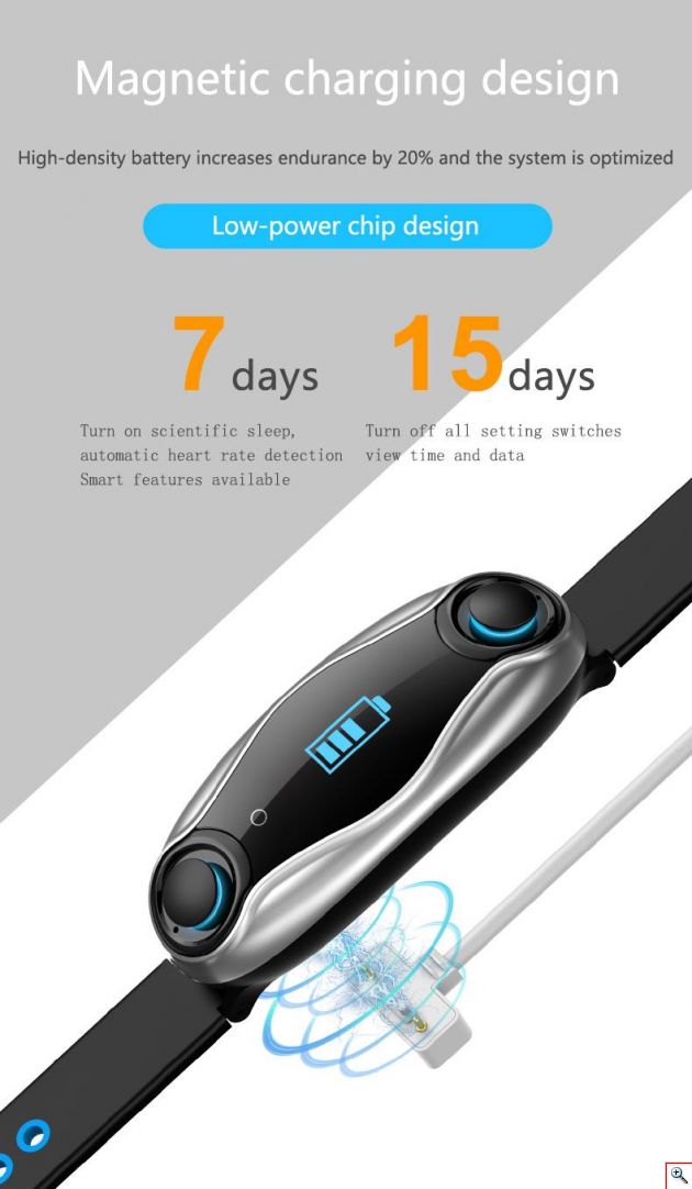 Αδιάβροχο Ρολόι SmartWatch & Ακουστικά Bluetooth Ασύρματα 2 σε 1 TalkBand Activity Tracker με Μέτρηση Καρδιακών Παλμών, Πίεσης & Οξυγόνου Αίματος, Βημάτων, Ποιότητας Ύπνου