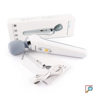 Φορητή Επαναφορτιζόμενη Συσκευή Παλμικού Μασάζ Multifunctional Vibration Kneading and Beating ST-806 - Wireless Wand Massager Λευκού χρώματος