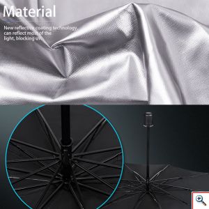 Πτυσσόμενo Σκίαστρο στο Μέγεθος Ομπρέλας - Ηλιοπροστασία Παρμπρίζ Αυτοκινήτου 80x145cm