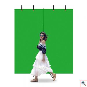 Τρίποδο Σταντ σε Σχήμα Τ με Πράσινο Πανί 2x2m για Φόντο Φωτογραφίας με Τσάντα Μεταφοράς PU5205G - Μαύρο