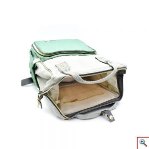 Τσάντα Μωρού Πλάτης Mommy Bag Backpack AiFi – Κυανό, Γκρι Ριγέ