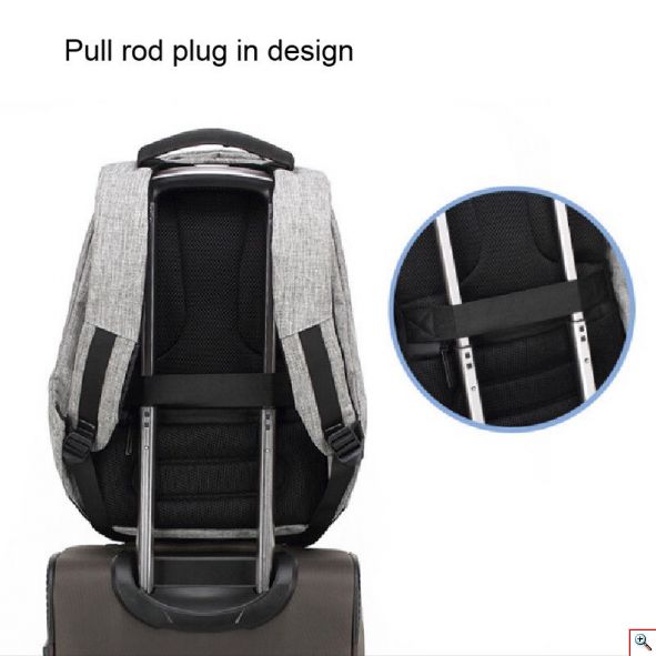 Αnti-theft backpack - Αντικλεπτικό Σακίδιο Πλάτης με Θύρα USB UNI-NB14 Navy Blue