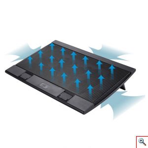 DEEPCOOL® Αντιολισθητικό Cooling Pad για Laptop έως 17.3 Ίντσες με Ρυθμιζόμενη Ταχύτητα Ανεμιστήρων - Ρυθμιζόμενα Ποδαράκια & 2 Θύρες USB