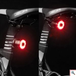 Antusi Αδιάβροχο Επαναφορτιζόμενο Οπίσθιο Φανάρι LED Ποδηλάτου με 7 Χρώματα Φωτισμού & 5 Λειτουργίες Φωτισμού Q1 - Μαύρο