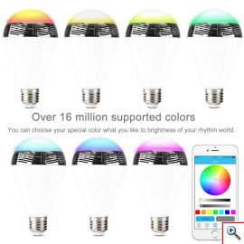 Bluetooth Πολύχρωμη Λάμπα LED 6W & Ηχείο 3W E27 για Android & iOS