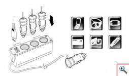 Πολύπριζο Αυτοκινήτου 4 σε 1 με Έξοδο USB και 3 Υποδοχές Αναπτήρα 12 και 24 V