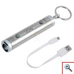 Μπρελόκ Αντιανεμικός Αναπτήρας USB Μπαταρίας & Φακός LED BlueMoon