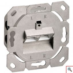 Πρίζα Τοίχου Χωνευτή CAT6a-2xRJ45 GOOBAY-68721 σε Λευκό Χρώμα.