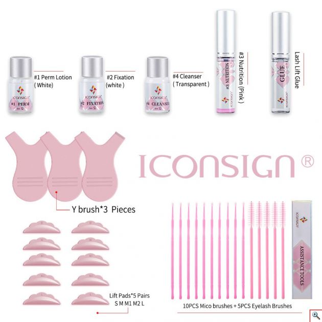 Upgrated Επαγγελματικό Κιτ Ανύψωσης Περμανάντ Βλεφαρίδων για Μόνιμη Ανόρθωση ICONSIGN® - Lash Lift Perming Kit