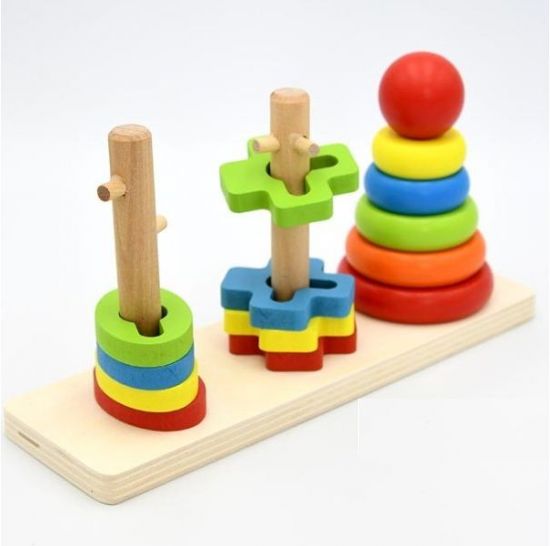 Ξύλινη Πλατφόρμα με Πυργάκια - Ουράνιο Τόξο