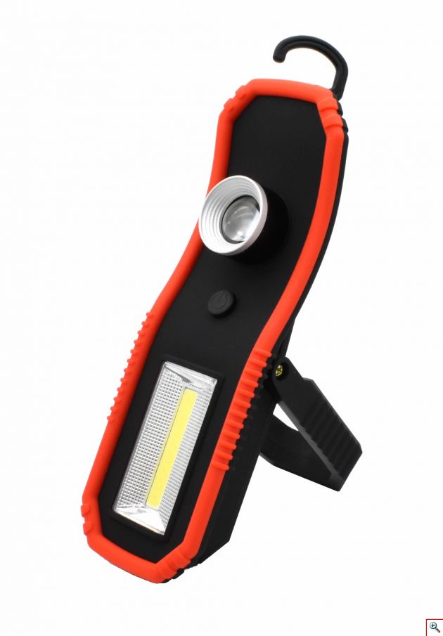 Ανθέκτική Πρακτική Λάμπα Εργασίας με Μπαταρία & Αναδιπλούμενη Βάση - Φακός Χειρός 