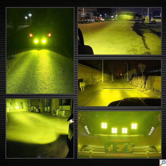 Αδιάβροχα Προβολάκια Amber LED Ομίχλης 40W Θερμού Φωτισμού 3500K Αυτοκινήτου, Μηχανής 12V & 24V 4500 Lumens IP67 Σετ 2 Κομμάτια & Διακόπτης ON / OFF