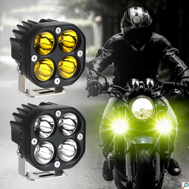 Αδιάβροχος Προβολέας Amber LED Ομίχλης 40W Θερμού Φωτισμού 3000K 12V 4500Lumens IP67