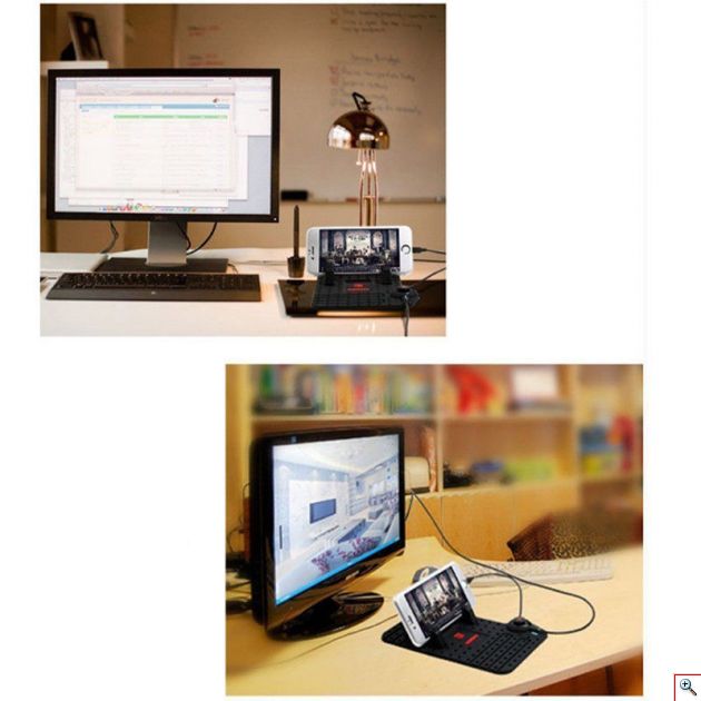 Αντιολισθητική Εύκαμπτη Βάση Στήριξης & Φόρτισης 2 σε 1 Αυτοκινήτου για Andoid & Iphone Smartphones Κινητά, GPS - Non-Slip Flexible Car Holder Charger