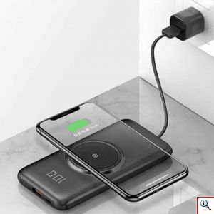 EZRA® Power Bank 10000mAh για Ασύρματη & Ενσύρματη Φόρτιση με 4 Διαφορετικά Ενσωματωμένα Καλώδια & LED Ένδειξη Μπαταρίας PB21