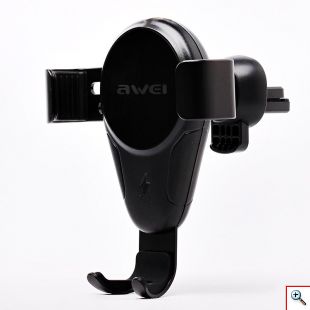 Ασύρματη Βάση Φόρτισης & Βάση Στήριξης Κινητού για Αυτοκίνητο 2 σε 1 - AWEI Wireless Charger & Car Phone Holder 2 in 1