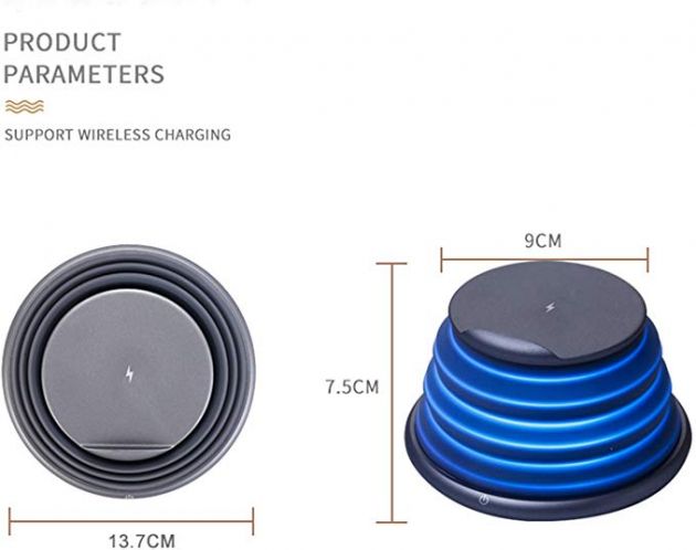 Ασύρματη Ρυθμιζόμενη Βάση Φόρτισης Κινητού Τηλεφώνου - Wireless Charger Mood Light