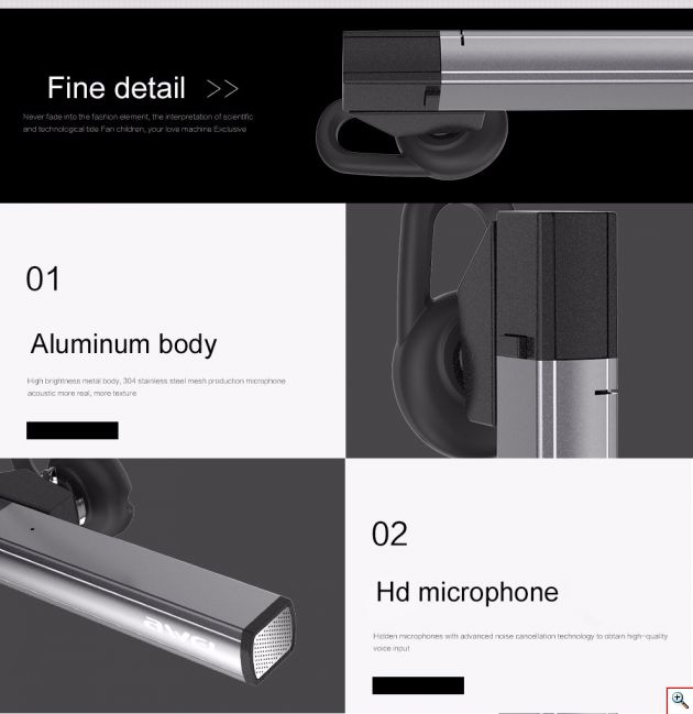 Mini Elegant Bluetooth Ασύρματο Ακουστικό Handsfree Awei® - Smart Bussiness Headset