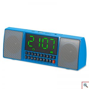 Επαναφορτιζόμενο Multimedia Ασύρματο Ηχείο Bluetooth με Ρολόι Ξυπνητήρι, Μικρόφωνο, USB/TF-SD/FM & Hands-Free