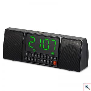 Επαναφορτιζόμενο Multimedia Ασύρματο Ηχείο Bluetooth με Ρολόι Ξυπνητήρι, Μικρόφωνο, USB/TF-SD/FM & Hands-Free