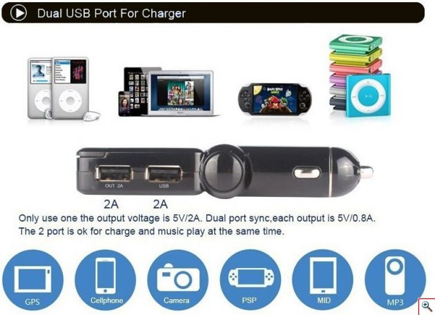 Bluetooth USB/SD MP3 Player & Φορτιστής 2x USB 2,1A Αυτοκινήτου - Car FM Transmitter