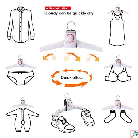 Ηλεκτρική Κρεμάστρα Αερόθερμο Ταξιδιού για Όλα τα Ρούχα - Στεγνώστρα για Πετσέτες, Παπούτσια, Εσώρουχα, Μπλούζες, Κάλτσες