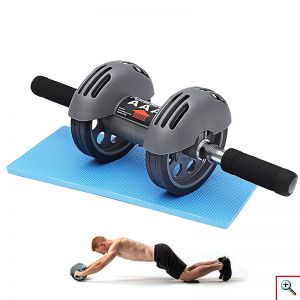 Pro Διπλή Ρόδα Εκγύμνασης Κοιλιακών με Αντίσταση - Επαναφορά & Φρένο - Περισσότερη Ισορροπία & Σταθερότητα - AB Wheel Automatic Rebound