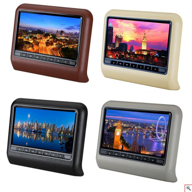 Ρυθμιζόμενη Οθόνη DVD Player για το Προσκέφαλο Καθίσματος Αυτοκινήτου MP3, USB, SD με Τηλεχειριστήριο