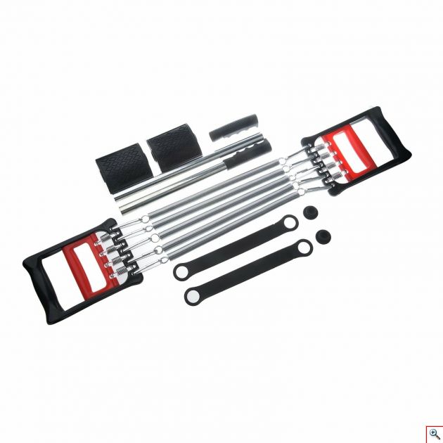 3 σε 1 Ελατήρια Εκγύμνασης με Πατάκια Ποδιών Κωπηλατικής, Στήθους, Καρπού, Πήχη, Χεριών & Δικεφάλων - Chest Expander Spring Rowing