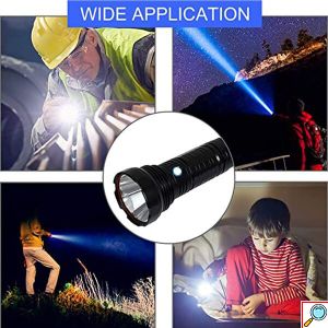 Αδιάβροχος Επαναφορτιζόμενος LED Φακός 1800LM 6000K με Δυνατότητα Εστίασης Δέσμης - 5 Λειτουργίες Φωτισμού & Βαλιτσάκι Μεταφοράς