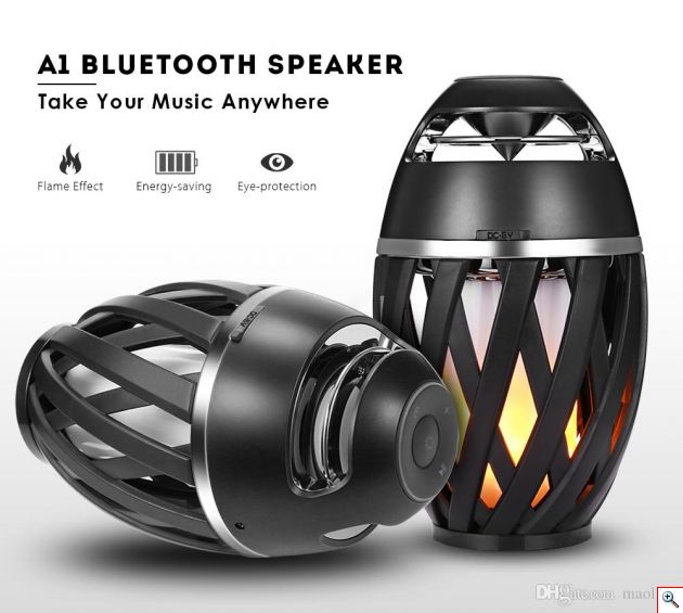 Νέο Ατμοσφαιρικό Ασύρματο Bluetooth Ηχείο & Φωτιστικό με Εφέ Φλόγας Κεριού - Multimedia Speaker, TF/MP3 Player