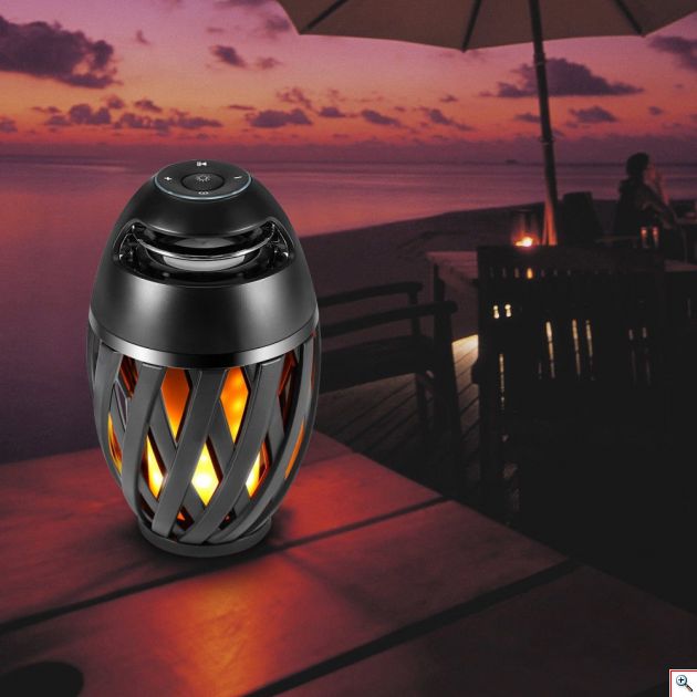 Νέο Ατμοσφαιρικό Ασύρματο Bluetooth Ηχείο & Φωτιστικό με Εφέ Φλόγας Κεριού - Multimedia Speaker, TF/MP3 Player