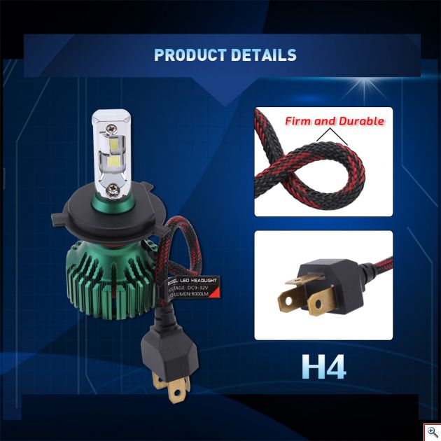 LED Φώτα Αυτοκινήτου NovSight H4 6500K 16000LM (2x8000) 60W (2x30W) CAN BUS