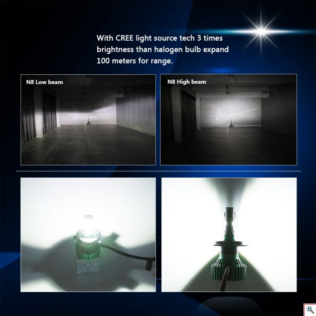 LED Φώτα Αυτοκινήτου NovSight H4 6500K 16000LM (2x8000) 60W (2x30W) CAN BUS