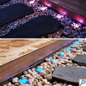 Έξυπνα Ηλιακά Διακοσμητικά LED RGB Λαμπιόνα Bluetooth με Βάση για το Χώμα & App Εφαρμογή Κινητού 8τμχ - Ασημί