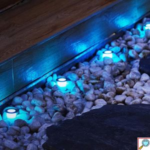 Έξυπνα Ηλιακά Διακοσμητικά LED RGB Λαμπιόνα Bluetooth με Βάση για το Χώμα & App Εφαρμογή Κινητού 8τμχ - Ασημί