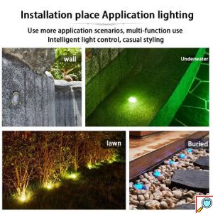 Έξυπνα Ηλιακά Διακοσμητικά LED RGB Λαμπιόνα Bluetooth με Βάση για το Χώμα & App Εφαρμογή Κινητού 8τμχ - Ασημί
