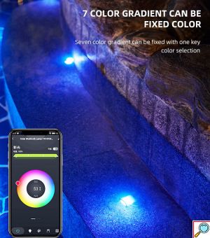 Έξυπνα Ηλιακά Διακοσμητικά LED RGB Λαμπιόνα Bluetooth με Βάση για το Χώμα & App Εφαρμογή Κινητού 8τμχ - Ασημί