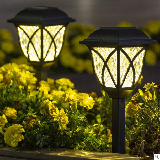 Σετ 6 x Ηλιακό Φωτιστικό Κήπου LED 36cm Αδιάβροχο Καρφωτό Χωνευτό Χώματος με Ηλιακό Πάνελ & Φωτοκύτταρο