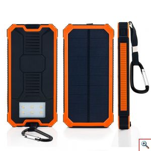 Heavy Duty Ηλιακό Powerbank & Φακός LED - Φορητή Μπαταρία Φορτιστής & Φωτιστικό Επιβίωσης με Ηλιακό Πάνελ Υψηλής Ισχύος 2A - Solar Power Bank Battery Charger